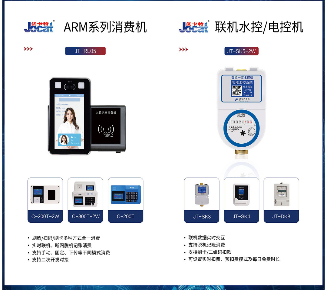 ARM人臉消費機，水控/電控機